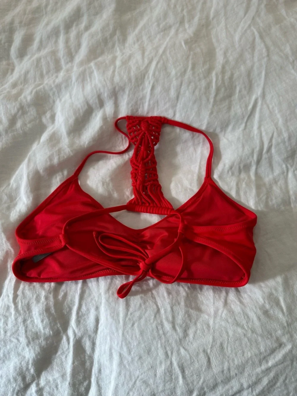 aerie Bright Red Crochet-Back Bralette - Picture 2 of 3